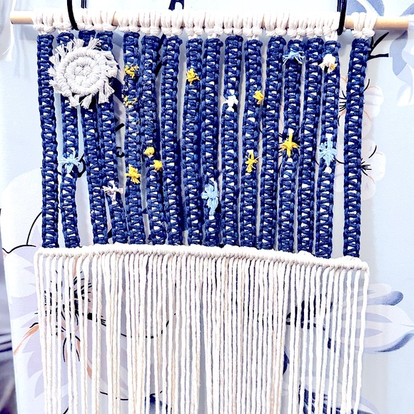 NEW @SouL_EmbEllisH Handwoven Stary-Night Constellation Inspired Macramé Wall Pc - Picture 6 of 15